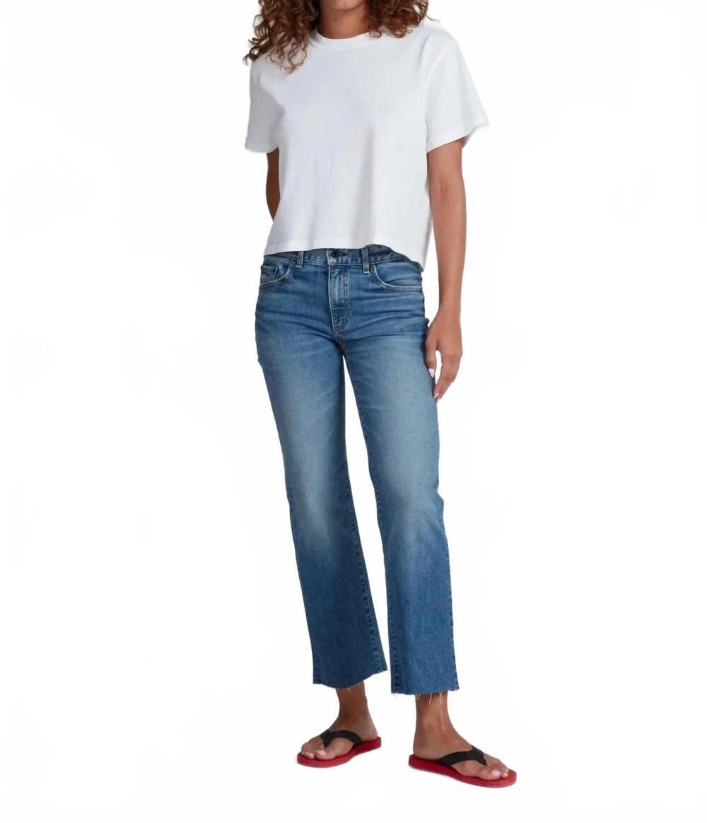 NEW ASKK NY the cat mid-rise straight leg jeans in vintage blue